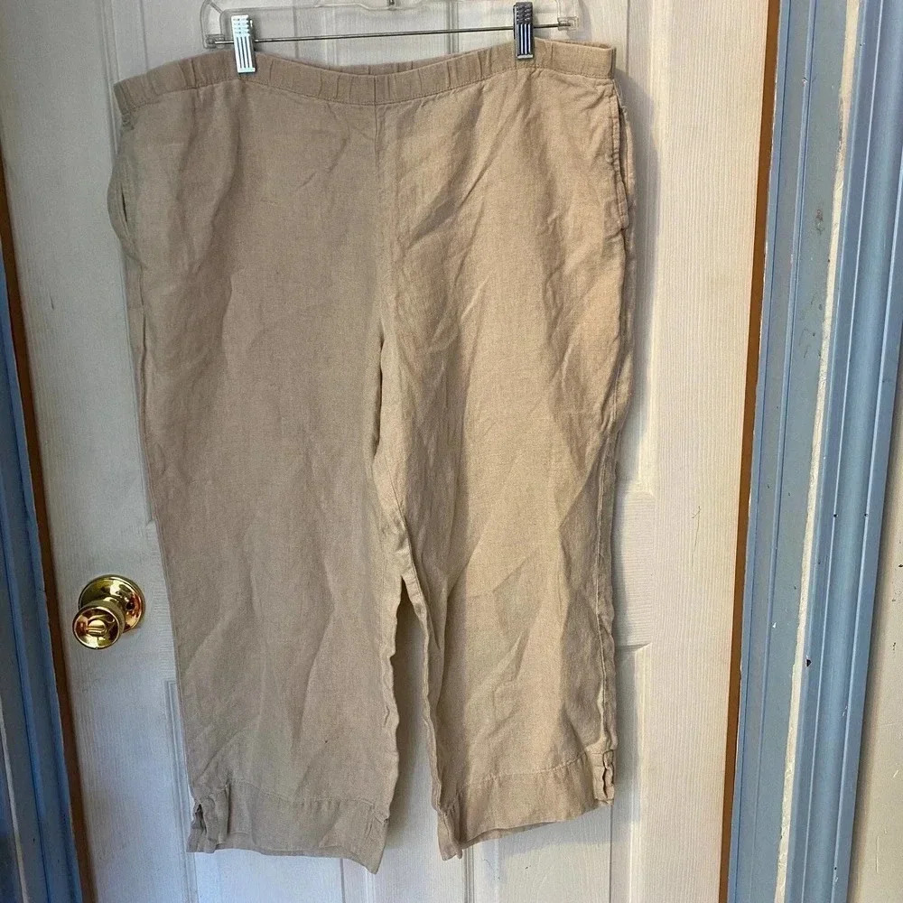 J.Jill 100% Linen Pants Women Size MP